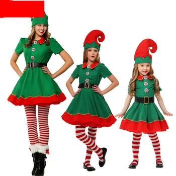 Kalėdų Drabužiai Vaikams Elf Drabužių Cosplay Arti Vaikų Apranga Skyriaus Suaugusiųjų nan nv Žalia Kalėdų Coldker