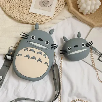 Mielas Animacinių Filmų Totoro Pečių Krepšiai Prabanga Rankinės Moterims, Krepšiai Dizainerio Merginos Nešiojamų Piniginės Ir Rankinės, Grandinės Krepšys