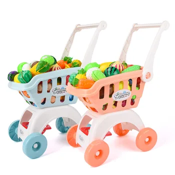 Vaikai Apsimesti Žaisti Pirkinių Krepšelį Prekybos Centras Prekybos Bakalėja Krepšelį Vežimėlio, Žaislų, Virtuvės Modeliavimas Pjovimo Vaisių Pyragas Žaislai