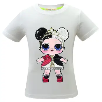 Mažai Baby Girl t-shirt Marškinėliai Vaikams marškinėliai Vaikų Vasaros Drabužių paaugliams tees viršūnes drabužiai Mergaitėms L. O. L lėlės