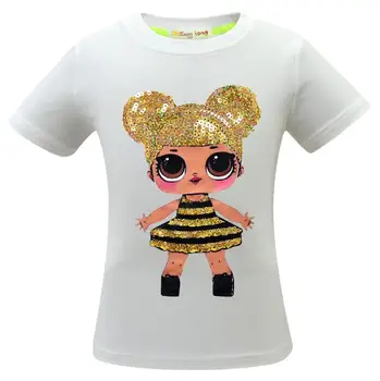 Mažai Baby Girl t-shirt Marškinėliai Vaikams marškinėliai Vaikų Vasaros Drabužių paaugliams tees viršūnes drabužiai Mergaitėms L. O. L lėlės
