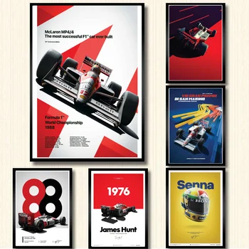 Plakatas Ir Spausdina Karšto Ayrton Senna F1 Formulė Pasaulio Čempionas Sienos Menas Drobė Paveikslų Tapyba, Modernus Dekoro schilderij obrazy