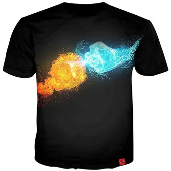 Cloudstyle Naujo Dizaino Vasaros Vyrų Marškinėlius 3D Spausdinimo Ledo Gaisro Hip-Hop T-shirt Vyrai Streetwear Hipster Crewneck Tee Marškinėliai Topai