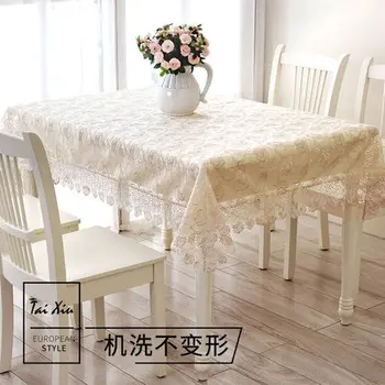 Korėjos staltiesė, siuvinėta staltiesė permatomas rožių gėlių Stiklo siūlai tirpūs Vandenyje nėrinių staltiesė audinys padengti T81358
