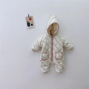 MILANCEL 2020 m. Žiemos Kūdikių Drabužiai korėjos Stiliaus Bamblys Merginos Rompers Mielas Berniukai Kailio Kostiumas