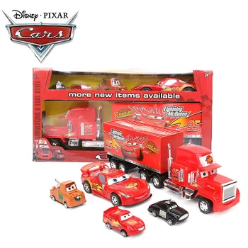 5vnt 7.5-ne didesnis kaip 36 cm Disney Pixar Cars 3 Žaislai, Super Sunkvežimių 1:55 Diecast Traukti Atgal Žaibas McQueen Mater Mack Dėdė Sunkvežimių ABS Automobilio Modelį