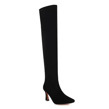 MORAZORA 2020 Didelis dydis 34-48 moterų batai mados aikštė kojų aukštakulniai moteriški bateliai žiemos juoda abrikosų per kelius siekiantys batai