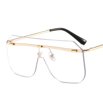 NAUQ mados tendencija vienas gabalas aikštė akiniai nuo saulės moterims prekės ženklo dizaineris vandenyno objektyvas saulės akiniai retro gradientas frameless akiniai