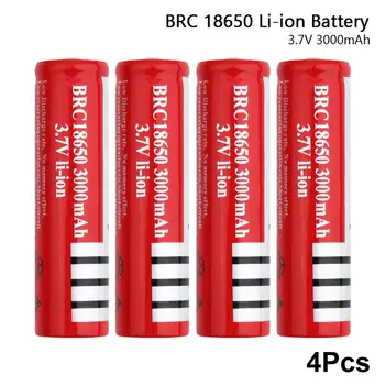 YCDC 4PCS 18650 Ličio Baterija 3.7 V, Voltų 3000mah BRC 18650 Akumuliatorius Li-ion Ličio Baterijos Energijos Banko Fakelas