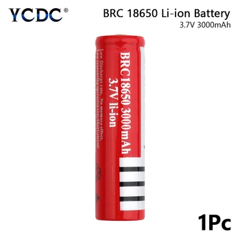 YCDC 4PCS 18650 Ličio Baterija 3.7 V, Voltų 3000mah BRC 18650 Akumuliatorius Li-ion Ličio Baterijos Energijos Banko Fakelas