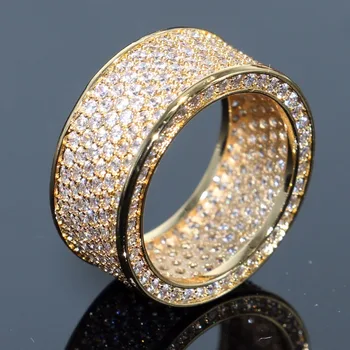 Choucong Nauja Prabangios Juvelyrikos 10KT Geltonos Aukso Užpildytas Apsvaiginimo Visiškai Baltas Aišku, 5A Kubinių Zirconia (CZ Moterų Vestuvių Juostoje Žiedas