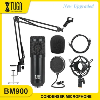 XTUGA USB PC Kondensatoriaus Mikrofonas Rinkinys Su Reguliuojamu Žirkliniai Svirtimi Shock Mount Kondensatoriaus Mikrofonas dėl Įrašymo Studijoje, 