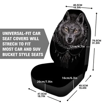 3D Vilkas Spausdinti Priekiniai Universaliųjų Automobilių Sėdynės Padengti Raštas Sėdynės Pagalvėlės Visiškai Padengti Dauguma Automobilių Automobilių Sėdynės Pagalvėlės Raštas Dangtis