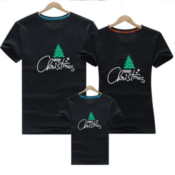 Naujųjų Metų Kalėdų Atspausdintas T-Shirt Mamytė ir Man Šeimos Marškinėliai Šeimos derinti Drabužius Motinos Dukra, Tėvas Kūdikį T-shirts