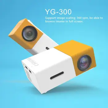 YG300 Profesinės Mini Projektorius Full HD1080P Namų Kino sistemos, LED Projektorius, LCD Vaizdo Media Player Projektorius, Geltonas ir Baltas