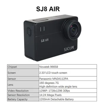 Veiksmo Kamera, Originalus SJCAM SJ8 pro 4K sj8 plius sporto fotoaparato sj8 oro 1296P Wifi Vandeniui 2.33 Touch Screen Lauko Sporto DV