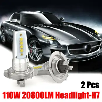 2VNT/komplektas H7 LED Žibintų Automobilio Priekinės Lemputės Super Ryškios Baltos Šviesos 110W 6000K Automobilių Modeliavimo Rūko žibintų Rinkinys, Automobilių Reikmenys L15