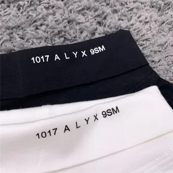 Ilgomis Rankovėmis ALYX T-shirt Vyrai Moterys Iškirpte 1017 ALYX 9SM Logo Tee 1:1 Aukštos Kokybės Golfo marškinėliai Topai