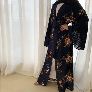 2020 Naujas Musulmonų Abaja Gražus Gėlių Spausdinti Moterų Drabužių Modelis Naujausius Dizaino Abaja Dubajus Artimųjų Rytų Stiliaus Kimono