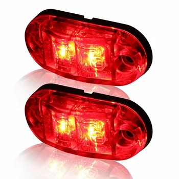 5X Gintaro+5X Raudona LED Automobilių Sunkvežimių Priekabos RV Ovalo 2.5 colių Pusėje Patvirtinimo Žymeklio Šviesa
