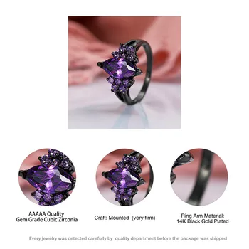Elegantiška Moteriška Mažas Violetinės Akmens Žiedas 