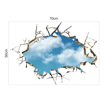 Mėlynas Dangus, Debesys skaldyti Sienos Lipdukas, skirtas gyvenamojo Kambario, Miegamojo Lubų Apdailai Nuimamas Vinilo Medžiagos, Tapetai, Plakatai