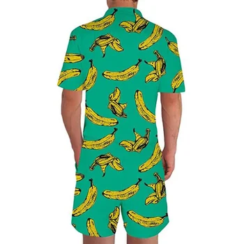 Allthemen Mados Vyrams, darbo drabužiai Jumpsuits Havajų Mens 3D Spausdinimo Vienas Gabalas Jumpsuit trumpomis Rankovėmis, Kelnes Rompers darbo drabužiai Paplūdimys