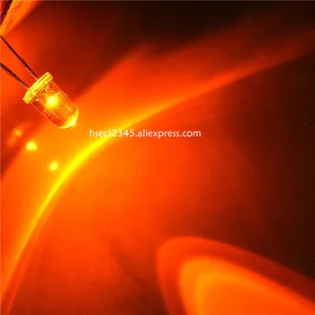 1000pcs 5mm Skaidrus led Oranžinės Spalvos led šviesos super ryškių diodų F5MM Orange LED turi 5MM Raudona Balta Žalia Bule