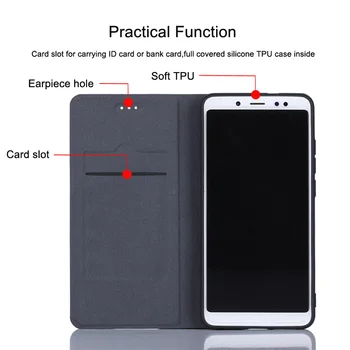 Odos Flip Case Cover už Xiaomi Redmi 5 Plius 5A 4 Premjero Redmi Eiti 4X 4A 3s 3 Pro Mobiliojo Telefono Apversti Piniginės Atgal Atvejai