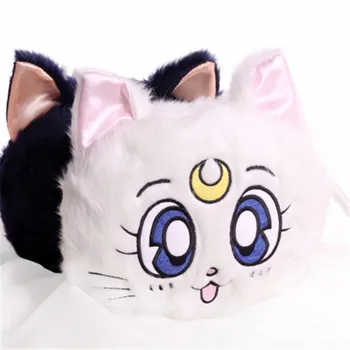 2019 Naujas Žiemos Anime Sailor Moon Luna Katė Pliušinis Turėtų Maišelį Cosplay Moterų Turas Pliušinis Animacinių filmų Triušis Krepšys Krepšys