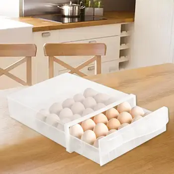 30 Tinklelis Plastikinių Kiaušinių Dėžutės Maisto Konteineryje Kiaušiniai, Šaldytuvas Organizatorius Su Dangteliu Ir Stalčių Namų Virtuvėje Skaidrus Atveju Kiaušinių Dėžutę