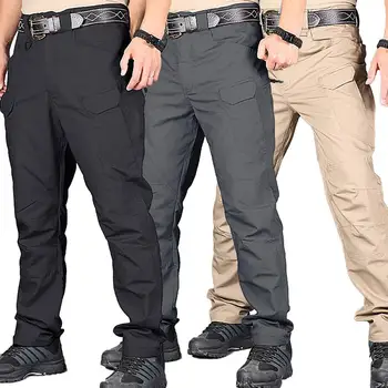 Multi Kišenės Kelnės, vyriški darbo drabužiai Kelnės Vyrams vientisos Spalvos Quick Dry Multi-Kišenės, Lauko Taktinių Krovinių Kelnės Kelnės
