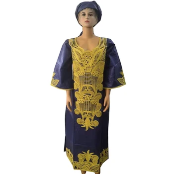 MD Afrikos Suknelės Moterims Tradicinių Dashiki Siuvinėjimo Maxi Suknelė heidi bazin Riche Ankara Skraiste Turbaną moteriški Drabužiai 2020 m.