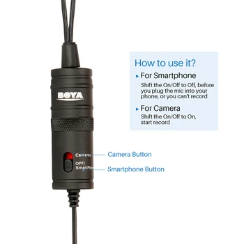 BOYA BY-M1DM Dual Galvos Lavalier Kondensatoriaus Mikrofonas, Garso Įrašą, skirtą 