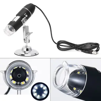1600X USB Skaitmeninis Mikroskopas su Kamera Endoskopą 8LED didinamasis stiklas su Metalo Stovas A69D