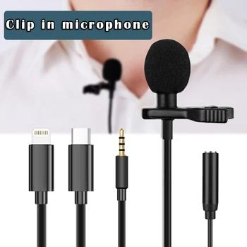 3.5 mm Įrašą Mic C Tipo Mikrofonas Telefonas Laidinis Mikrofonas Įrašo Kondensatoriaus Mikrofonas Įrašo Lavalier Mikrofonai