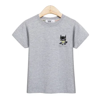 Ženklelis animacinių filmų berniukas viršūnes trumpas rankovės tees herojus modelio dizaino marškinėliai vaikams vasarą medvilnės marškinėliai vaikams, prekės ženklo drabužių