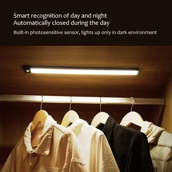 Naujas YEELIGHT Jutiklis Nakties Šviesos diodų (LED Smart Žmogaus Judesio Indukcijos Šviesos Juosta Įkrovimo Kabineto, Koridoriaus Sienos Lempos lempos Kabinetas