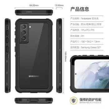 S21 Itin atsparus Vandeniui Case For Samsung Galaxy S21 Ultra 5G S21+ Atveju IP68 atsparus smūgiams Plaukimo Įrodymas, Telefono dėklas Povandeninis Dangtis