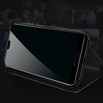 Samsung S 10 S10 S10E+ Atveju, Smart Apversti Stovėti vaizdo Veidrodėlis Atveju S10Plus Dangtelio Apsauginis Odinis dėklas Galaxy S10 S10E Plius