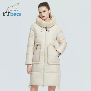Icebear 2020 m. žiemos atsitiktinis ir šiltas moterų parko madingi aukštos klasės ponios medvilnės-paminkštintas drabužių GWD20126I