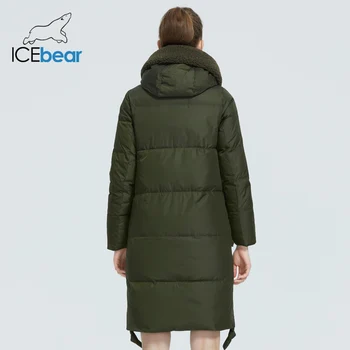 Icebear 2020 m. žiemos atsitiktinis ir šiltas moterų parko madingi aukštos klasės ponios medvilnės-paminkštintas drabužių GWD20126I