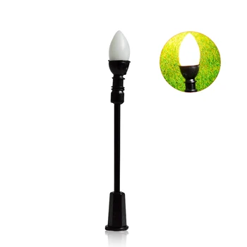 100vnt 1:150 3V LED 6.8 cm Šiltai Balta Modelis, Gatvių Apšvietimas, Geras Kokybės Masto Miniatiūriniai Stulpas Vieno galva Masto Modelis Šviesos