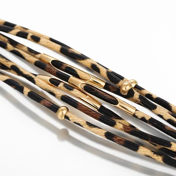 Amorcome Leopard Odinės Apyrankės Moterims 2020 Mados Apyrankės & Bangles Elegantiškas Daugiasluoksnės Platus Wrap Papuošalai Apyrankės