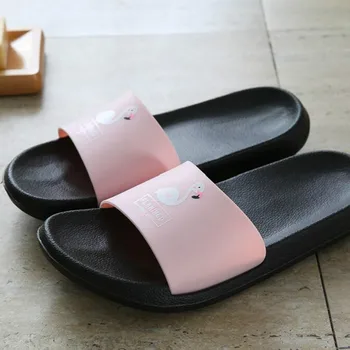 Akexiya Mados korėjos Moterų Šlepetės Mielas Flamingo Vasaros Skaidres Paslysti ant Paplūdimio Šlepetės Platforma Sandalai Moterims, Avalynė Flip Flops