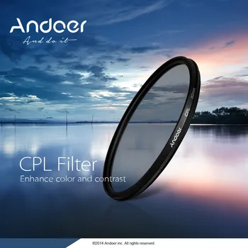 Andoer 58mm Digital Slim CPL Apskrito poliarizuotos šviesos reguliatorius Poliarizaciniai Stiklo Filtras Canon Nikon Sony DSLR Fotoaparato Objektyvo Filtras