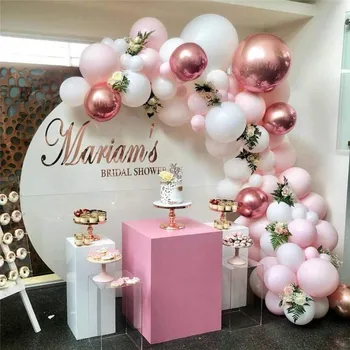 99pcs Balionų Girliandą Arch Kit Pink Macaron Baltos spalvos Pastelinės Jubiliejų, Vestuvių Kūdikio Dušas Šalis Fone Sienų Dekoras Balionai