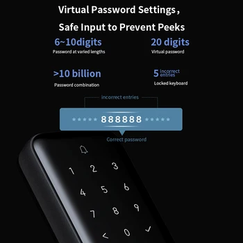 Aqara Smart Durų Užraktas N200 Smart Jungtis Fingerprint/Slaptažodį/Bluetooth/NFC Atrakinti Darbai Xiaomi Mijia ar HomeKit APP