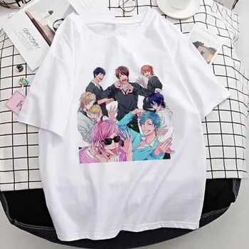 Japonų Anime Yarichin Klubas Estetika Moteris Tshirts Kawaii Vasaros marškinėliai trumpomis Rankovėmis, Moterų Topai Tees Harajuku 