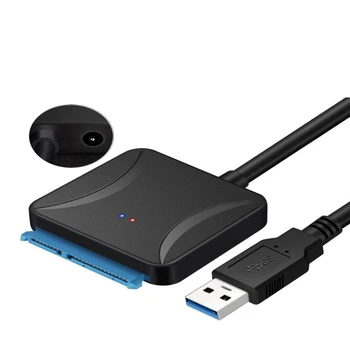 SATA USB Adapteris, USB 3.0-2.0 prie Sata 3 Laidas Konverteris 5Gbps 45cm už 2.5 3.5 HDD SSD Kietąjį Diską w/ 12V AC/DC Maitinimo Adapteris